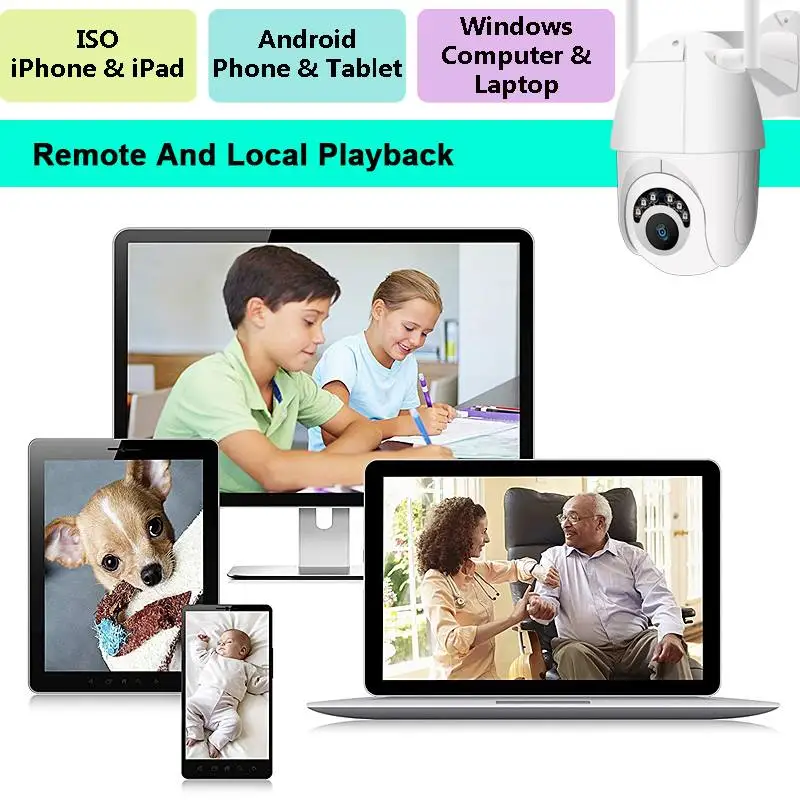 HD 1080P WIFI Беспроводная IP камера Облачное хранилище для наружного наблюдения PTZ