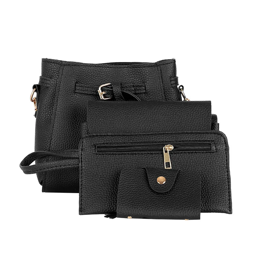 

2019 Summer Fashion Women Bag 4Pcs Women Pattern Solid Mini Multifunction Women Handbag High Quality High-class Design Bags