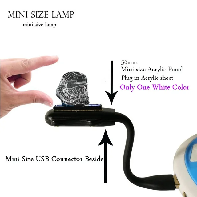 Luz Nocturna 3D RC Star Wars clon force blanco Darth Vader Caballero Guerrero figura de juguete ilusión LED USB Lámpara gradiente regalo de cumpleaños - Imagen 6
