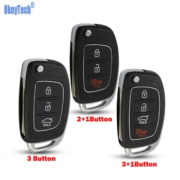 

OkeyTech 2+1/3 /3+1 Buttons Car Flip Folding Remote Key Shell Fob For Hyundai Mistra Santa Fe Sonata Tucson Accent I30 I40 I45