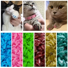 Nuovo modo colorato gatto tappi per unghie morbido gatto artiglio zampe morbide 20 pz/lotto con colla adesiva gratuita taglia XS S M LGift per animali domestici