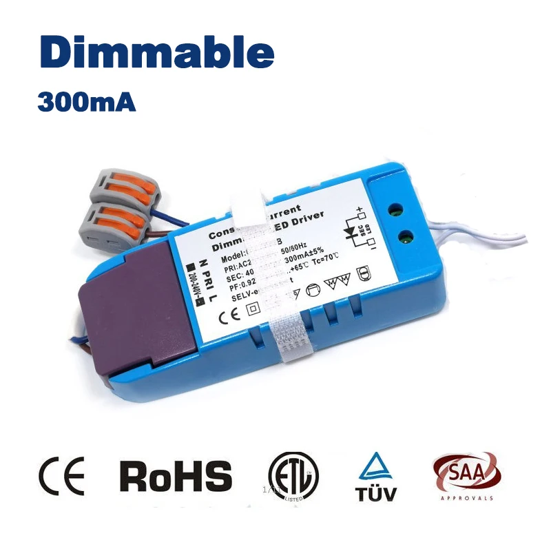 

CE RoHS SAA 0.3A led dimming driver use for 1W led light Dimmable Transformer 1 Watt Driver Adapter 300mA Constant Current