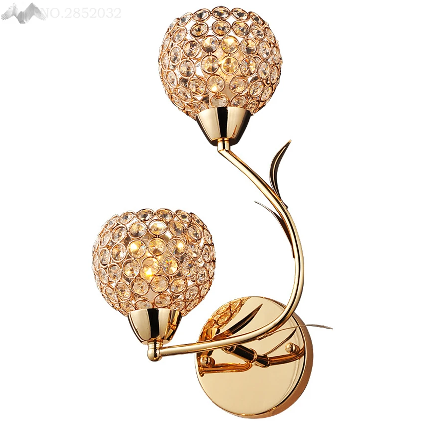

[Lighting Franchise]crystal wall light living corridor silver golden stair crystal wall sconce bedroom bedside crystal wall lamp