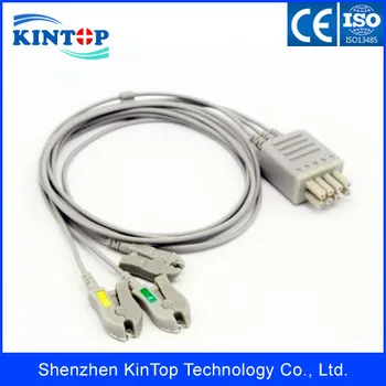 

2PCS/LOT Compatible New Nihon Kohden BR-903P 3 lead ecg leadwire/BSM-2300 lifescope ecg cable ,grabber Clip end IEC