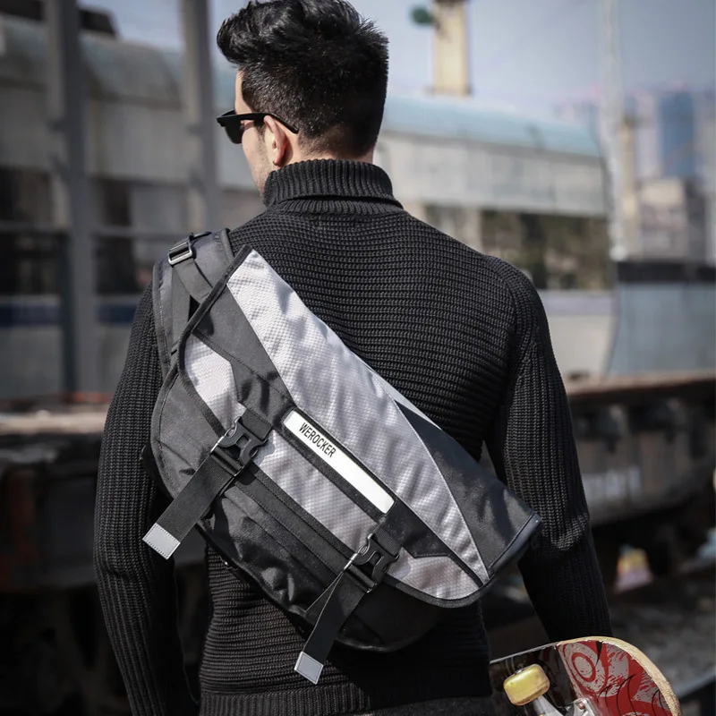 Men Fashion Bike Riding Messenger Bag Large Capacity for Laptop Sports