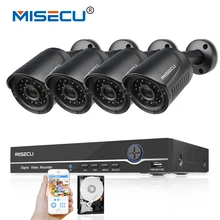 MISECU 4CH 1080P POE 48V Real NVR kit HD 2.0MP POE IP Camera IP66 Waterproof Outdoor P2P PoE Kit Email Alert CCTV Camera System