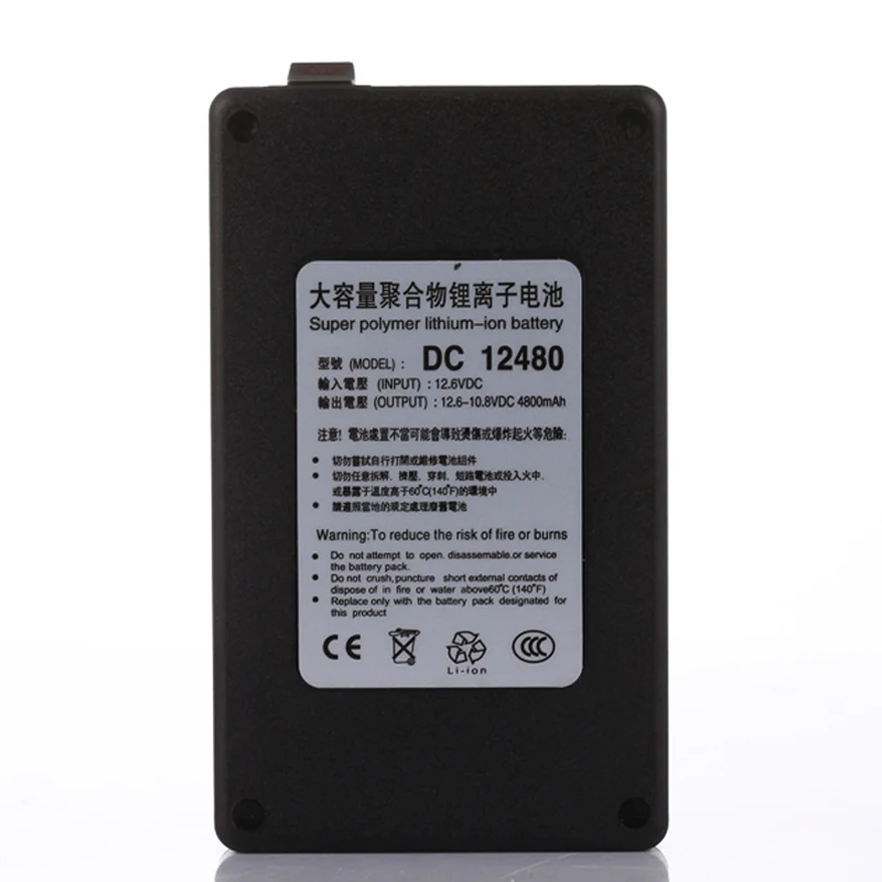 ELEOPTION 5 шт. Черный DC 12 V 4800 mAh DC 12480 аккумуляторная портативная литий-ионная батарея для CCTV камеры передатчик