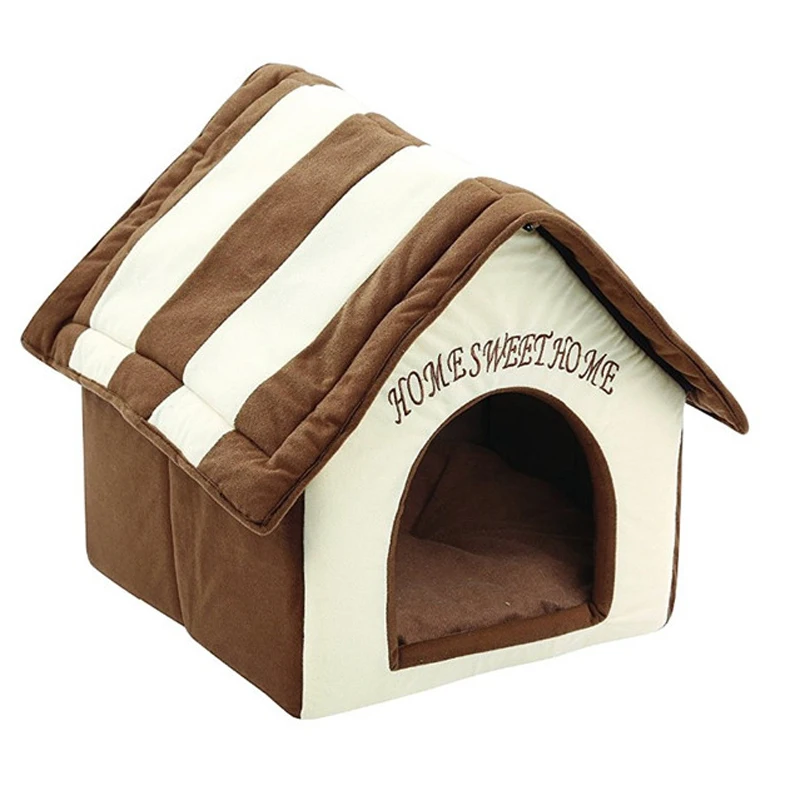 Portable Folding Pet Dog Houses Beds for Small Dogs Washable Puppy Dog Kennel Bed Plush Cat House for Animal Cats Pets Supplies