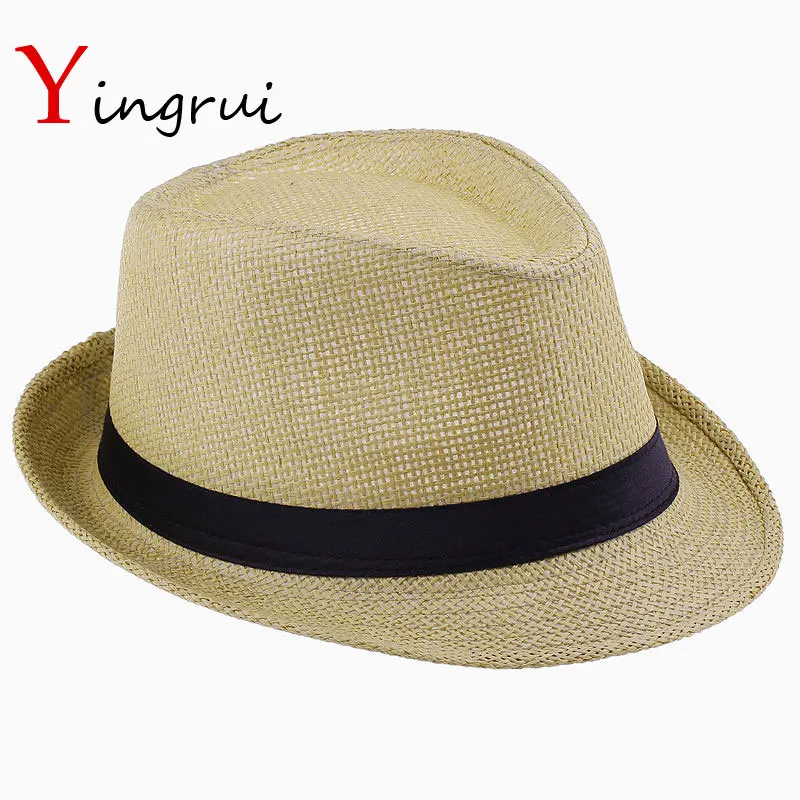 

Fashion Hats for Women Fedora Trilby Gangster Cap Summer Beach Sun Straw Panama Hat with Ribbow Band Sunhat