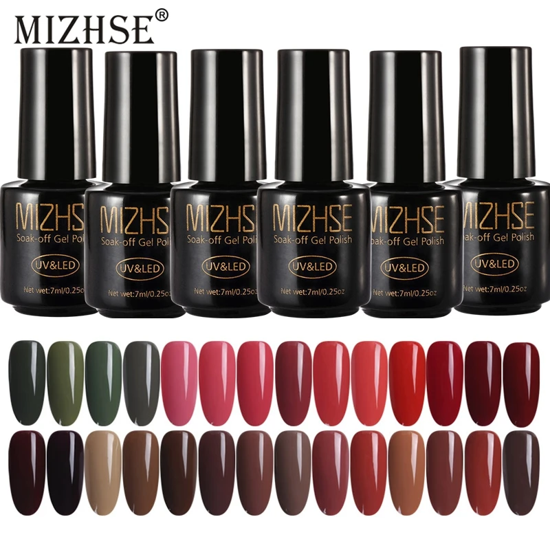 MIZHSE 6 шт. УФ-гель Nagellak Гель-лак Набор лаков для ногтей набор гель-лака светодиодный 7 мл