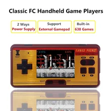 8 бит 3 дюйма ретро мини портативный игровой плеер семейный Карманный встроенный 638 классические игры видео игровая консоль для ТВ геймпад