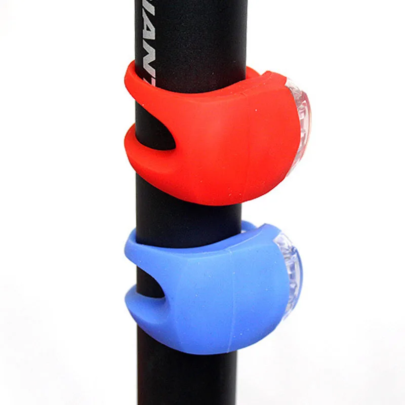 Top Cycling Warning light Silicone Bicycle Lights Helmet LED Flash light Waterproof Wheel Front Bike Light Rear Tail Lamp 5