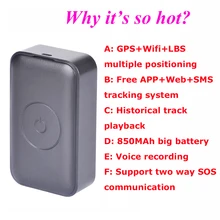 Topin 365 gps длительное время ожидания Мини Персональный SOS gps трекер G03 GSM GPRS Wifi LBS gps устройство слежения для детей/пожилых людей