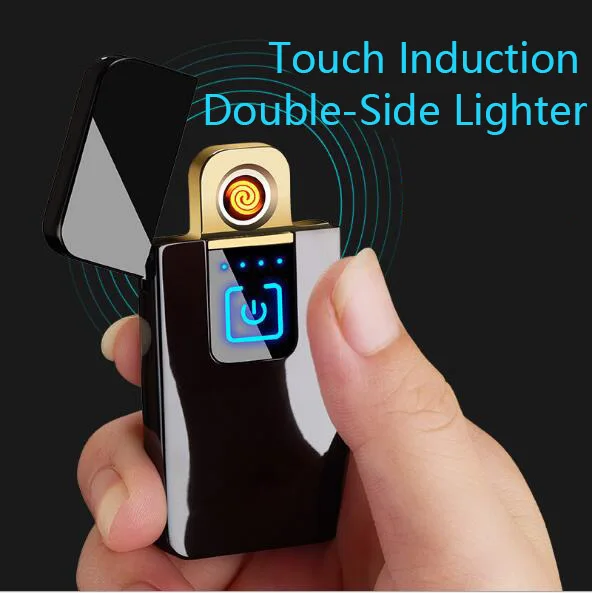 Finger touch LED induction lighter USB rechargable electric lighter men