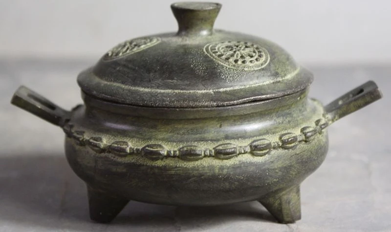 

Marked Old Chinese Fengshui pure bronze eight trigrams Incense burner Censer