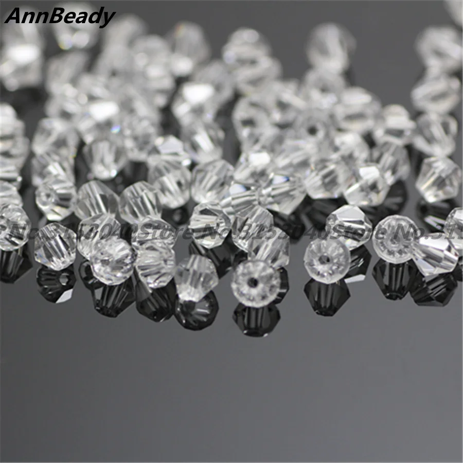

100pcs Clear White Color 4mm Bicone Crystal Beads Glass Beads Loose Spacer Beads DIY Jewelry Making Austria Crystal Beads