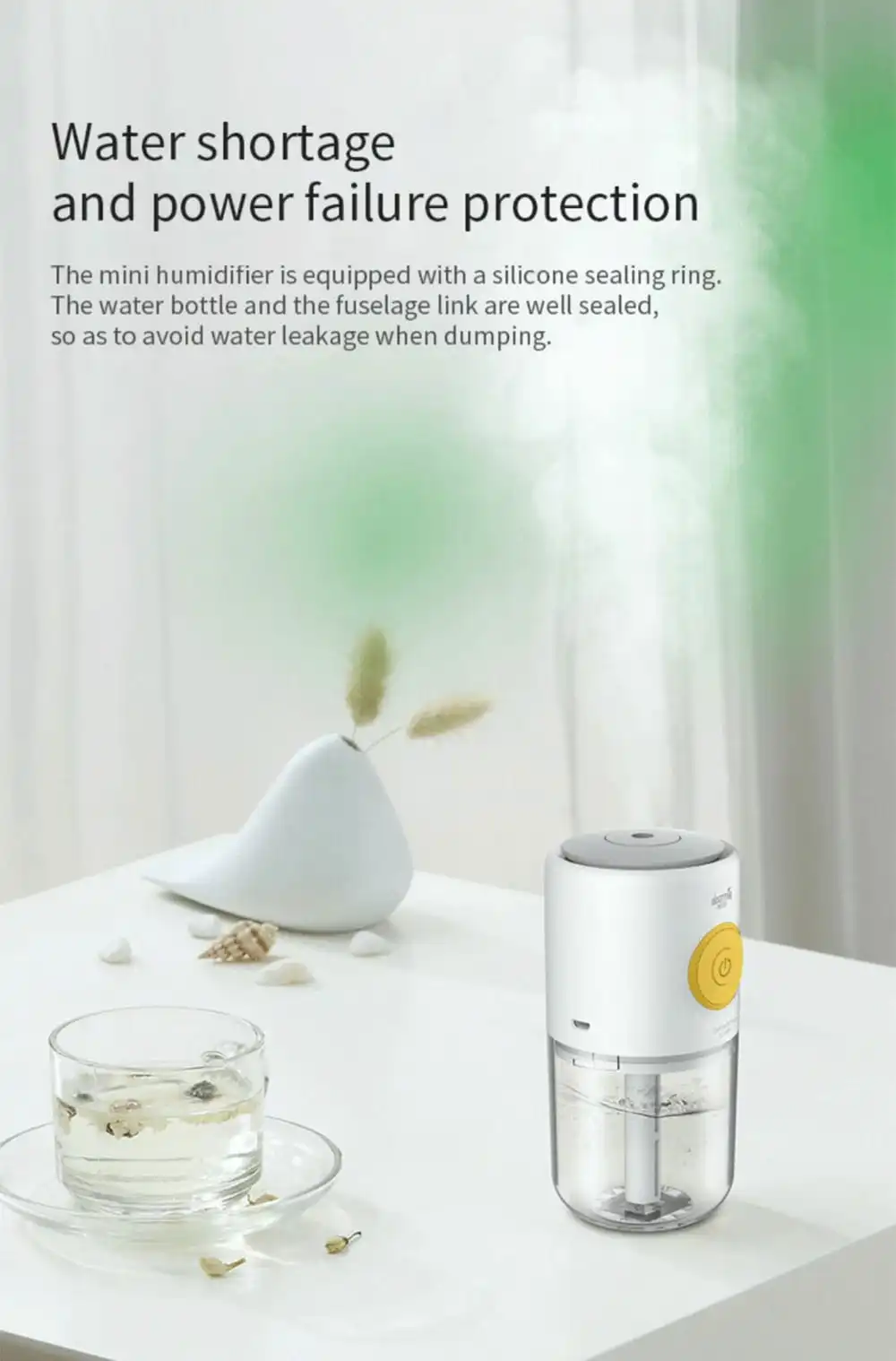 Deerma Mini USB Air Humidifier Mute Home Bedroom Protable Aromatherapy Machine from Xiaomi youpin- White