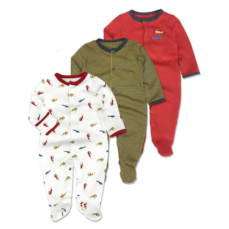 3Pcs/Pack Baby Cotton Clothes Set Newborn Rompers Infant Long Sleeve cartoon Jumpsuit Baby Boys Girls Sleepsuit 0-12Months - Цвет: 18