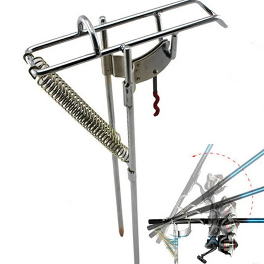 

Automatic Stainless Steel Fishing Rod Double Spring Tip-Up Hook Setter Fishing Pole Bracket Rod Holder Stand Rack