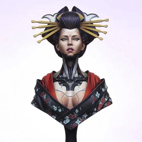 

1/12 Scale Resin Bust Sexy Japanese Kimono Geisha Unpainted Figure Model Kit Free Shipping