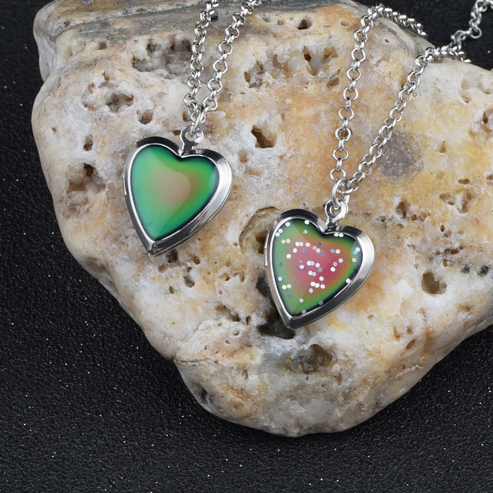 

Love Heart Mood Neckalce Jewelry Mood Heart Pendant Temperature Change Color Feeling Emotional Color Heart Gift Creative Magic