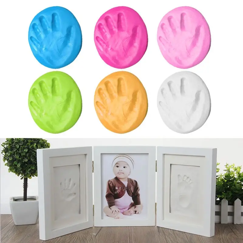 

3D Newborns Molds Baby Handprint Footprint Photo Frame for Baby Care Babies Souvenir Casting Newborn Footprint Soft Clay Inkpad
