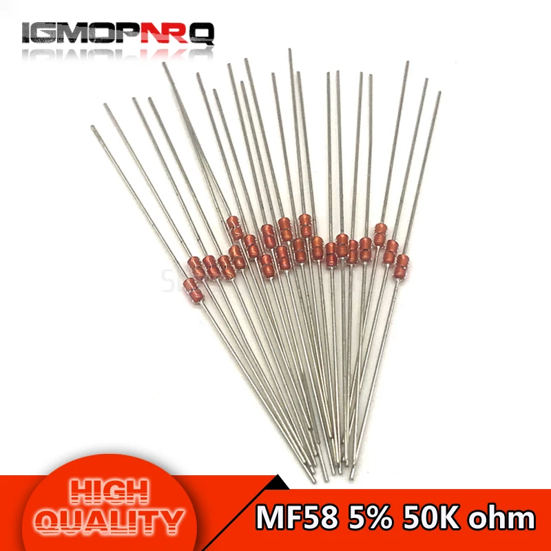 20pcs MF58 B value: 3950 50K ohm 5% MF58 50K 50Kohm thermistor Resistor ...