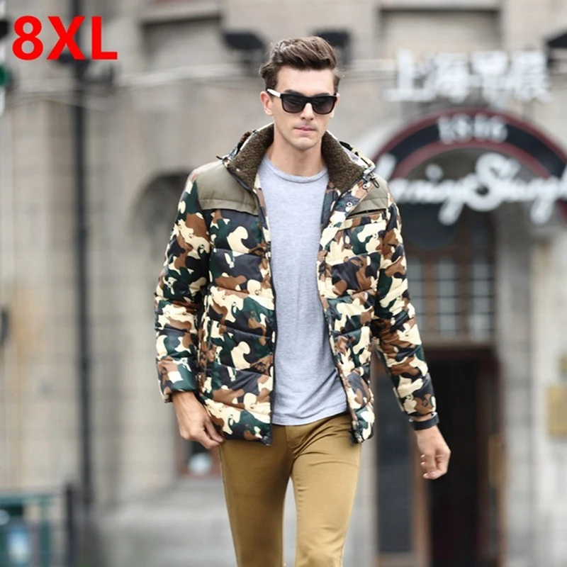 

Down coat winter male plus size 7XL Camouflage 8xl fat people down coat larger size casual outerwear 6XL 5XL 4XL