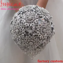WifeLai-супер блестящие стразы в виде капли, свадебный букет, великолепный Хрустальный букет невесты, прочный тяжелый алмаз, свадебные цветы W2117