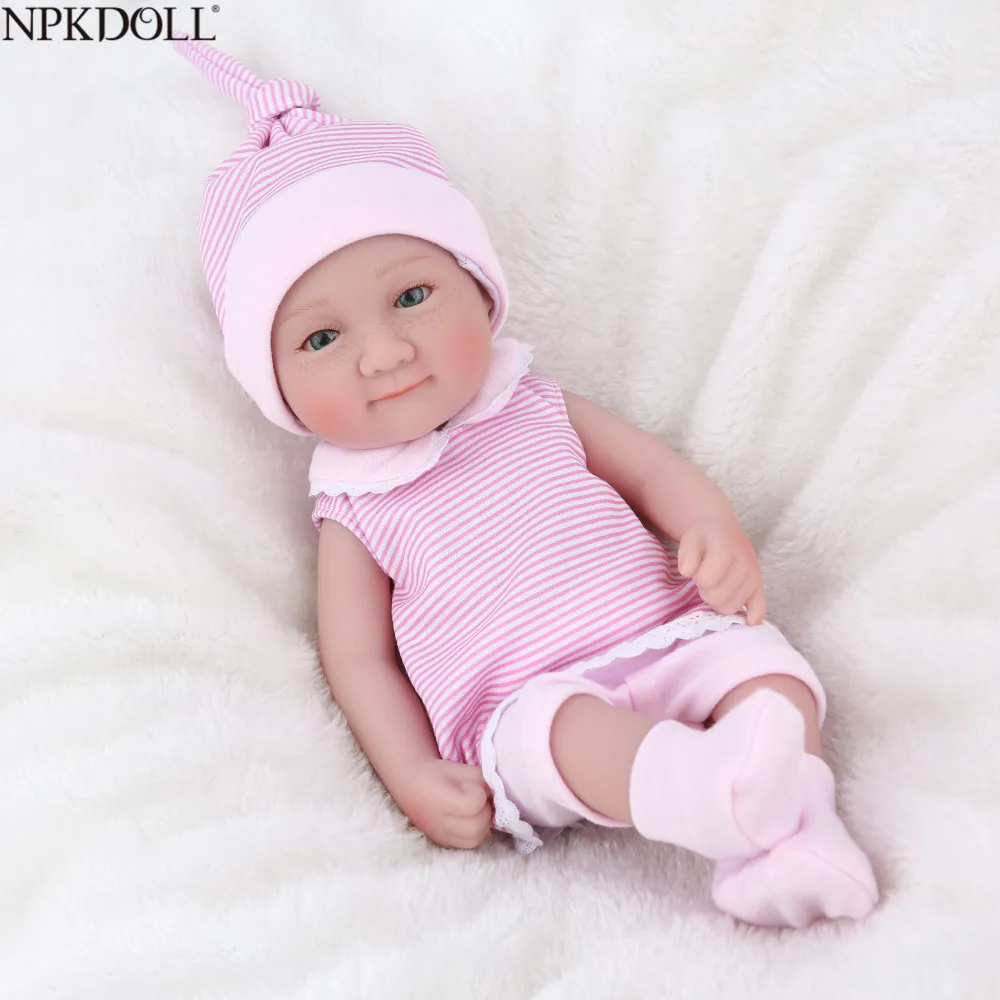 NPKDOLL Mini Reborn Baby Doll 10 дюймов 25 см реалистичные куклы мягкие полностью виниловые