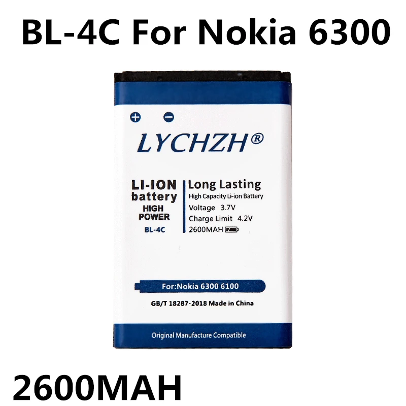 

Phone Battery BL-4C For Nokia 6100 6300 6260 6125 6136S 6170 6301 7705 7200 7270 8208 BL4C Lithium Replacement Batteries