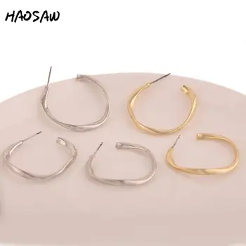 

HAOSAW Choose 31*32MM 6Pcs/Lot Rhodium Twisted Loop Stud Parts/Jewelry Findings/Handmade Jewelry/Stud Earrings Accessories