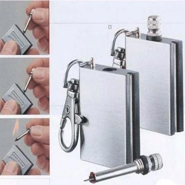Metal Match Lighter Waterproof Matches Cigar Flint Torch Petrol Permanent Striker With Keychain 5 Pcs/Set |