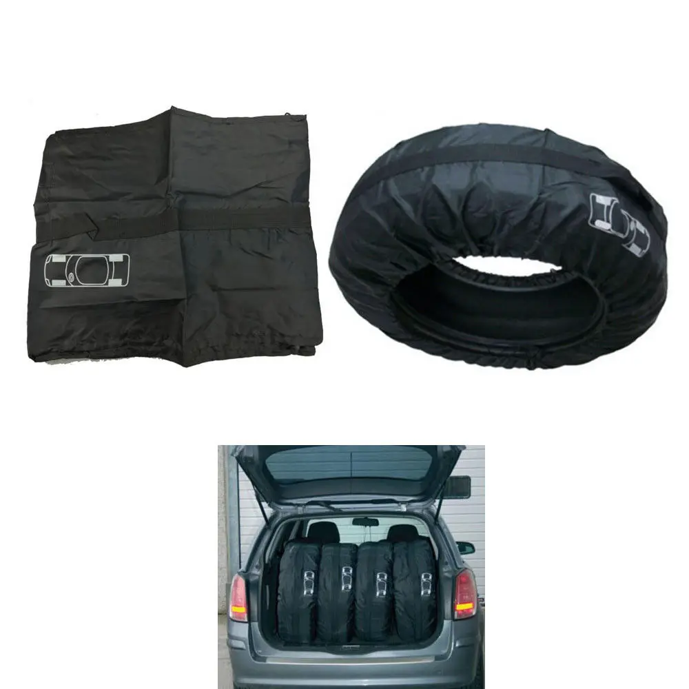 BBQFUKA 4Pcs SUV Pickup Spare Wheel Tyre Tire Carry Tote Protection