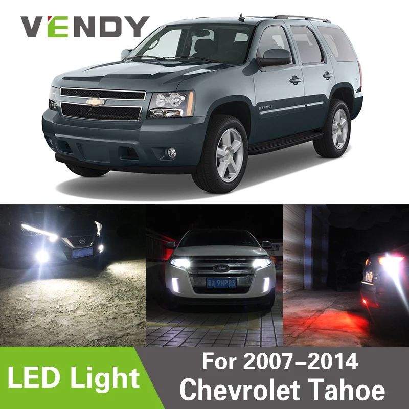 Reverse for Chevrolet Chevy Suburban 8Pcs Vanity LED Package License Plate