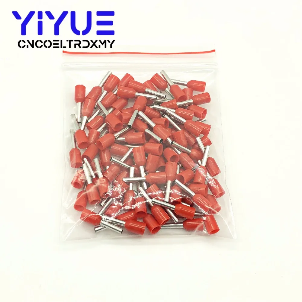 E0508 трубки Изоляционные изолированные клеммы 0.5MM2 кабель провода разъем изоляционные обжимной терминал 100 шт./упак. Разъем E