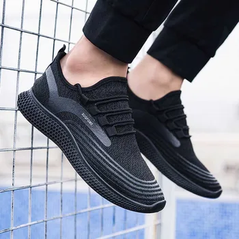 

Spring New Breathable Flyknit Men'S Casual Sports Shoes Trend Show Personality Versatile Hard-Wearing & Anti-Skid Running Shoes