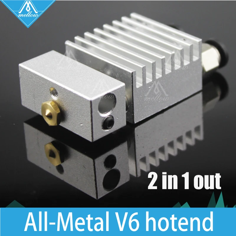 3D printer All-metal Cyclops Dual Multi-extrusion v5 v6 HotEndSingle nozzle Head Long Distance Kit for 1.75mm/0.4mm