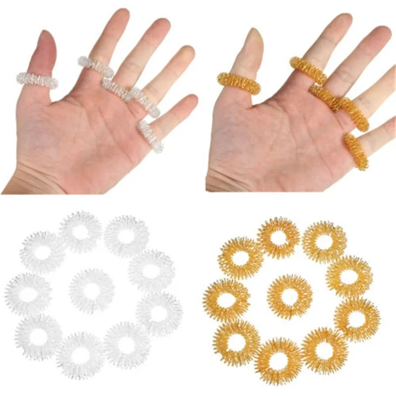5Pcs Finger Massage Ring Acupuncture Acupressure Health Care Body Massager