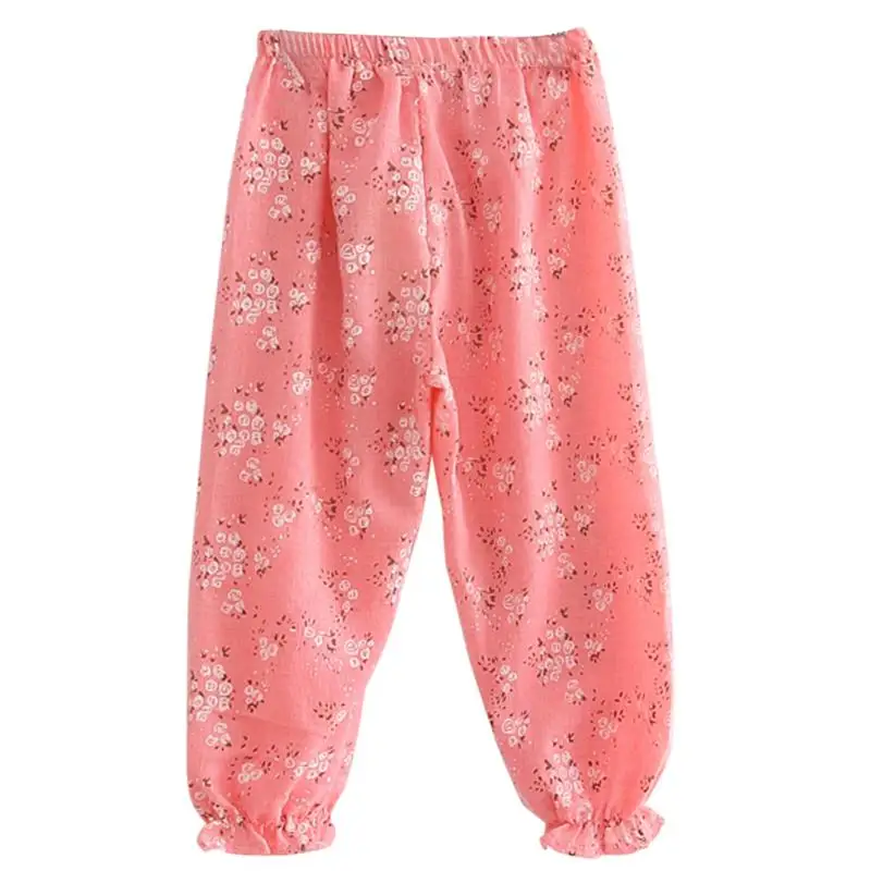 Модные штаны для девочек летние детские хлопковые льняные Повседневные детские брюки детские Панталоны