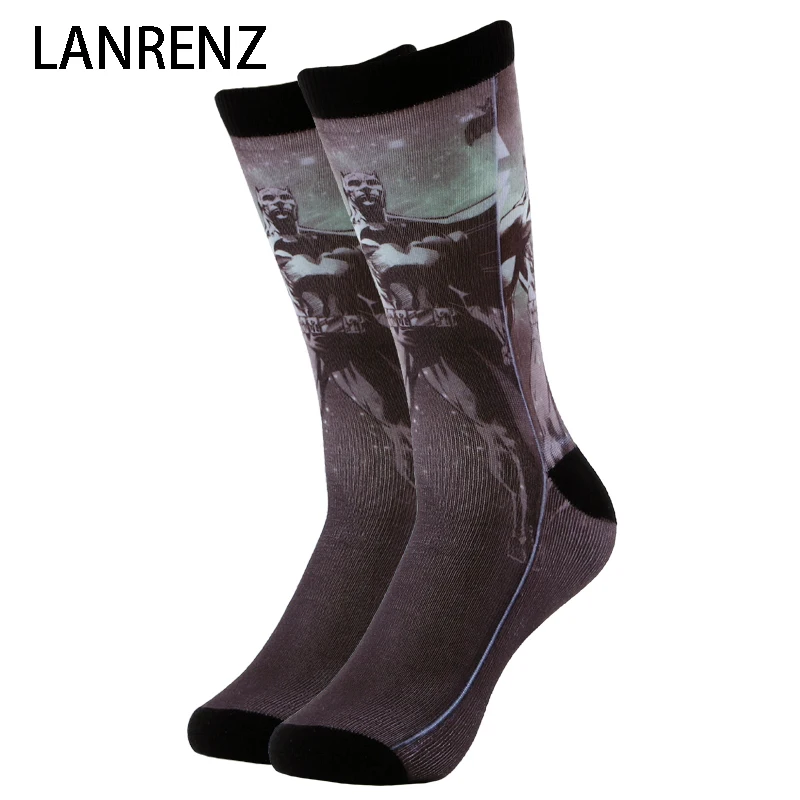 

2019 Batman Night falls printing Men and women fashion Funny socks 3d printed socks 200 knitting oil painting compression socks