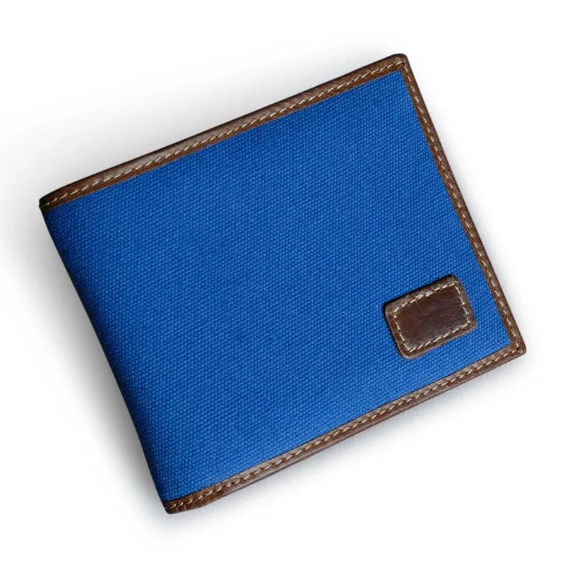 New Canvas + Leather Wallet Men's Fashion Casual Short Mens Wallet