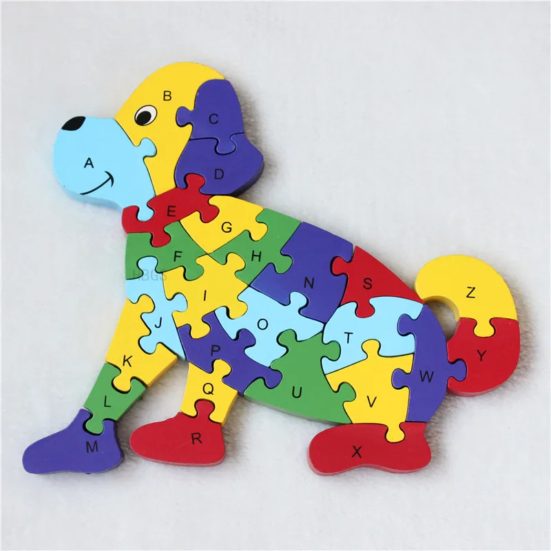 Деревянные ABC Алфавит числа обучающие игрушки для детей 3D пазлы головоломки Развивающие игрушки мальчики и девочки подарок на день рождения Рождество - Цвет: as the picture shows