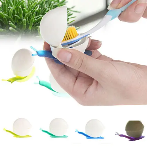 

Beautiful Cute Sucker Toothbrush Holder Cartoon Snail Suction Cup Toiletries Bathroom Accessory
