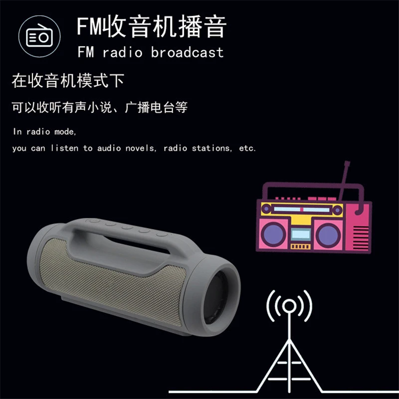 Portable Wireless Bluetooth Speaker Outdoor Column Sound Stereo audio sports Music HIFI loudSpeaker with FM TF player LORDZMIX (4)