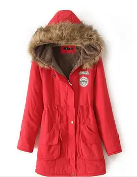 

Down Parkas Hooded long section winter coat new fashion fur collar Slim padded cotton jacket coat nedan JACKETS 3989