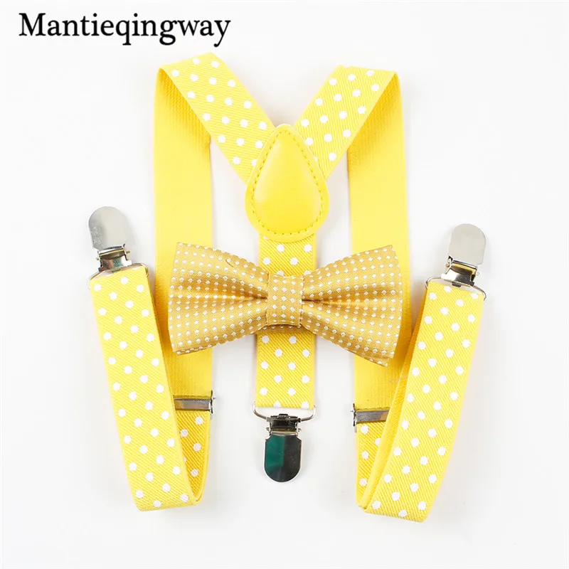 Детский комплект с галстуком бабочкой Mantieqingway на подтяжках в горошек бантом