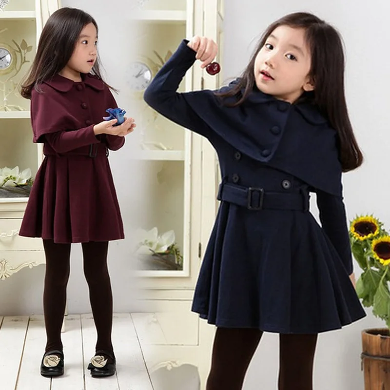 

Baby Girls Children's Winter Coats Jacket Clothes for Winter Long Sleeve Spring & Autumn Outwear Cloak Children's cloak spring