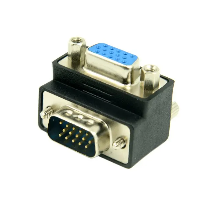 270 Degree Right Angled VGA SVGA 15pin HDB15 Male To Female extension video Adapter