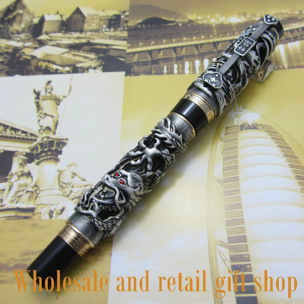 6pcs pen Jinhao Dragon Phoenix Heavy Chinese Classical Luck Clip roller pen